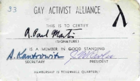 R. Paul Martin's GAA membership card